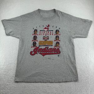 VTG 1995 Nutmeg Cleveland Indians Central Champs Player Shirt Mens 2XL Gray READ
